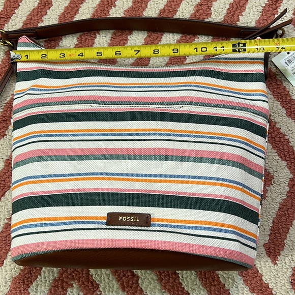 NWT FOSSIL Talulla Hobo Spring Stripe bag with additional and adjustable strap - Picture 15 of 15